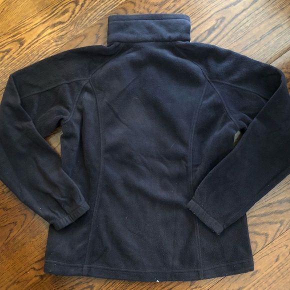 COLUMBIA Women’s Black Full Zipper Fleece Sweatshirt Zip Pockets Size Large - Picture 5 of 5